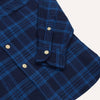 Drake's Check Brushed Cotton Two-Pocket Work Shirt - Navy