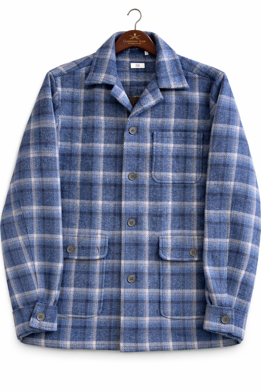 100 Hands Harris Tweed Shop Jacket - Blue/Navy