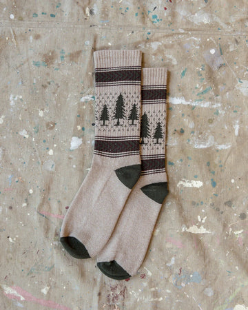 Wythe Evergreen Pines Recycled Cotton Camp Socks