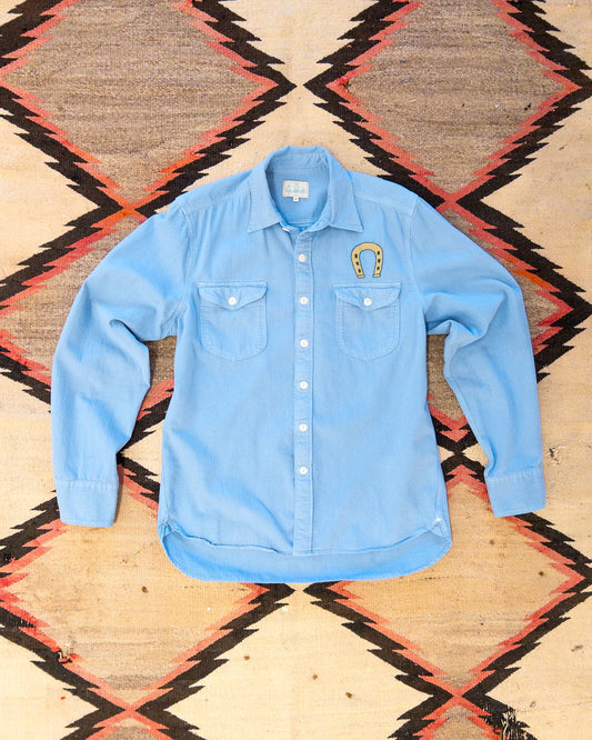 Wythe Horseshoe Chainstitched Herringbone Workshirt - Ox Blue