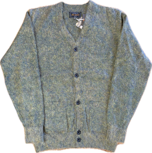 Beams Plus Shaggy Mohair Cardigan – Green Mix