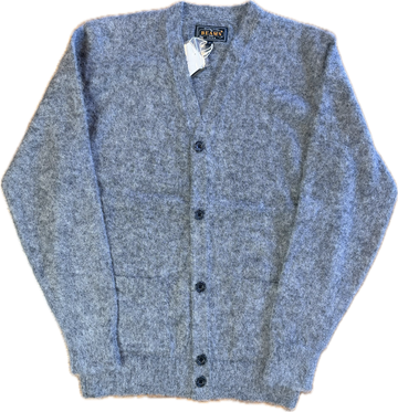 Beams Plus Shaggy Mohair Cardigan – Mid Grey