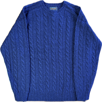 Beams Plus Wool Cable Knit Crewneck – Blue