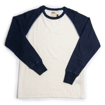 Heimat Textil Contrast Raglan Tee - Seashell/Ink