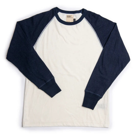Heimat Textil Contrast Raglan Tee - Seashell/Ink