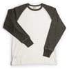 Heimat Textil Contrast Raglan Tee - Seashell/Military Green