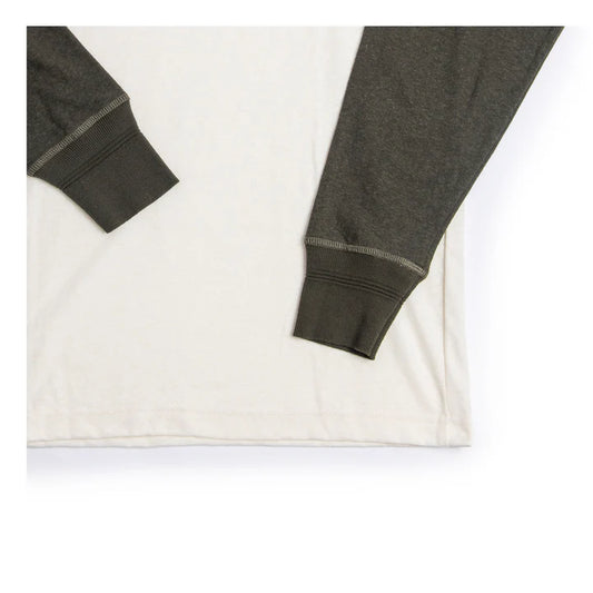 Heimat Textil Contrast Raglan Tee - Seashell/Military Green
