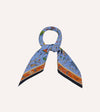 Drake's Animals and Flowers Print Silk Bandana - Blue
