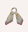 Drake's Animals and Flowers Print Silk Bandana - Ecru