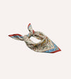 Drake's Animals and Flowers Print Silk Bandana - Ecru