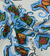 Drake's Fish Print Silk Pocket Square - Ecru