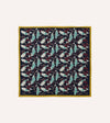 Drake's Whale Print Silk Pocket Square - Navy