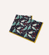 Drake's Whale Print Silk Pocket Square - Navy