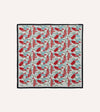 Drake's Whale Print Silk Pocket Square - Ecru