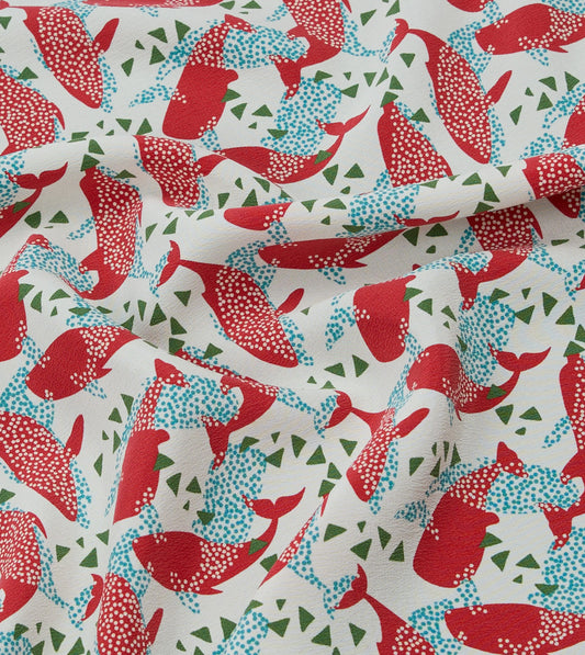 Drake's Whale Print Silk Pocket Square - Ecru
