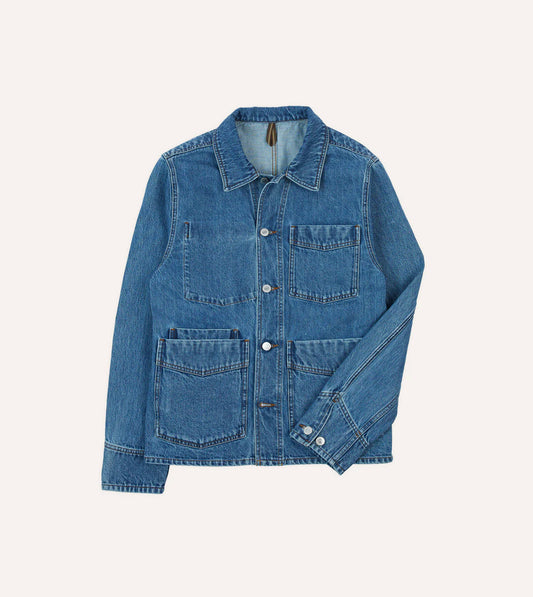 Drake's Denim Work Jacket - Bleach Wash