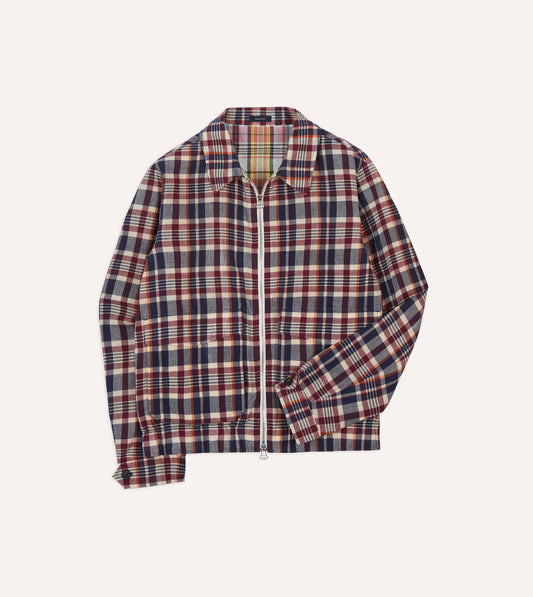 Drake's Waxed Cotton Tennis Blouson Jacket - Madras