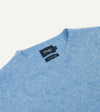 Drake's Brushed Shetland Crew Neck Jumper - Sky Blue