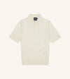 Drake's Linen Cotton Short-Sleeve Polo Shirt - Ecru