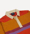 Drake's Linen Cotton Knitted Rugby Shirt - Orange/Brown/Purple