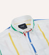 Drake's Primary Stripe Poplin Button-Down Fun Shirt - Multi