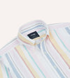 Drake's Stripe Cotton Oxford Cloth Button-Down Shirt - Yellow, Pink and Blue