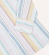 Drake's Stripe Cotton Oxford Cloth Button-Down Shirt - Yellow, Pink and Blue