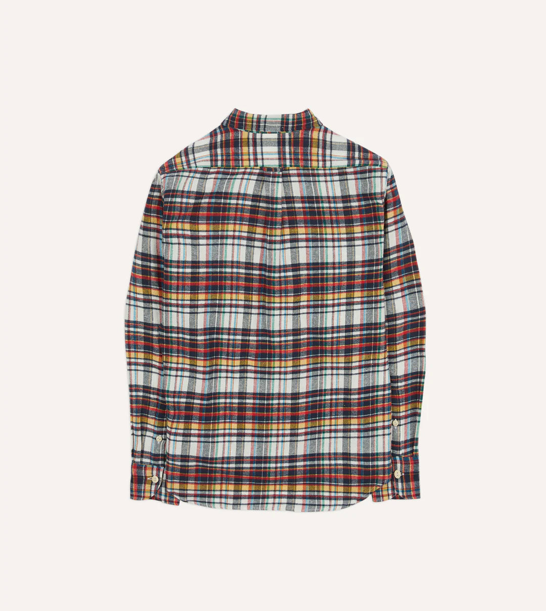 Drake's Check Brushed Cotton Two-Pocket Work Shirt - Multi – claymoreshop