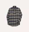 Drake's Check Cotton Two-Pocket Work Shirt - Indigo