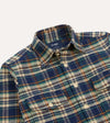 Drake's Check Cotton Two-Pocket Work Shirt - Indigo