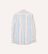 Drake's Primary Stripe Linen Spread Collar Shirt - Multi