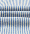 Drake's Stripe Cotton-Linen Camp Collar Short Sleeve Shirt - Blue