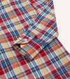 Drake's Madras Check Cotton Button-Down Popover Shirt - Red and Yellow