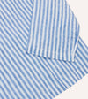 Drake's Stripe Linen Smock Shirt - Blue