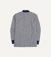 Drake's Stripe Knitted Jersey Cotton Long-Sleeve Polo Shirt - Navy/Ecru