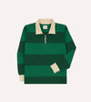 Drake's Block Stripe Cotton Quarter Zip Rigby - Green