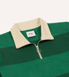 Drake's Block Stripe Cotton Quarter Zip Rigby - Green