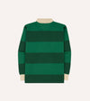 Drake's Block Stripe Cotton Quarter Zip Rigby - Green