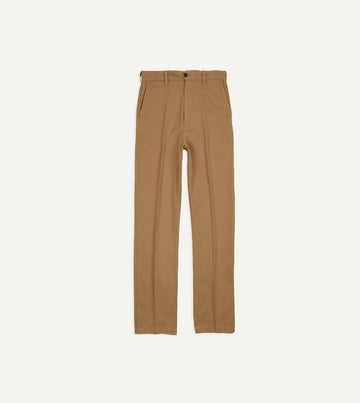 Drake's Cotton Flat Front Chino - Tobacco