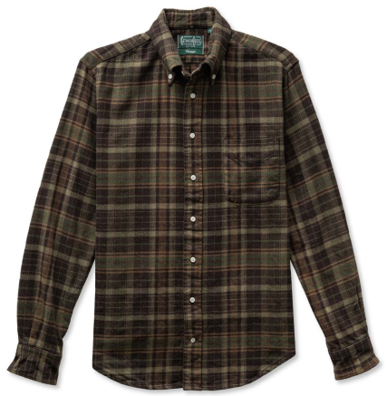 Gitman Vintage Brushed Winter Madras - Brown/Olive
