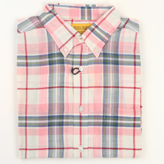 Original Madras Trading Company Madras Button Down Shirt - Pink/Multi