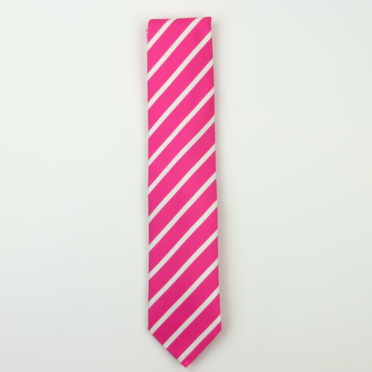 Seaward & Stearn Repp Stripe Silk Necktie - Pink