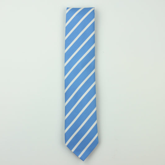 Seaward & Stearn Repp Stripe Silk Necktie - Sky Blue