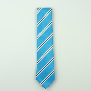 Robert Jensen Repp Stripe Silk Necktie - Blue