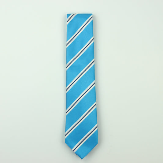 Robert Jensen Repp Stripe Silk Necktie - Blue