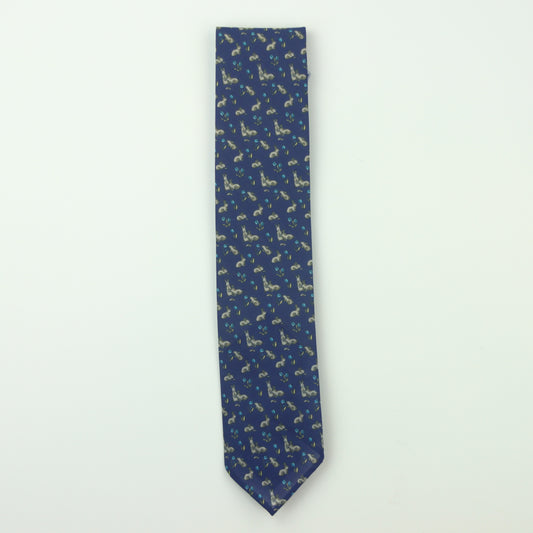 Claymore Shop Spring Hare Cotton Necktie - Navy