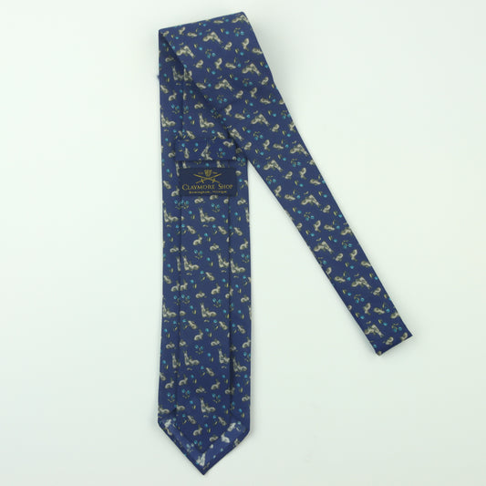 Claymore Shop Spring Hare Cotton Necktie - Navy