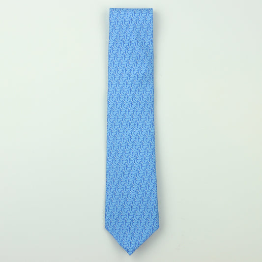 Robert Jensen Horse Motif Silk Necktie - Sky Blue