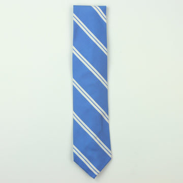 Claymore Shop Repp Stripe Silk Necktie - Blue/White