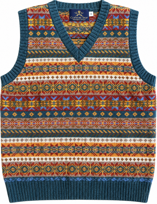 Claymore Shop Shetland Fair Isle Sweater Vest - Tempest